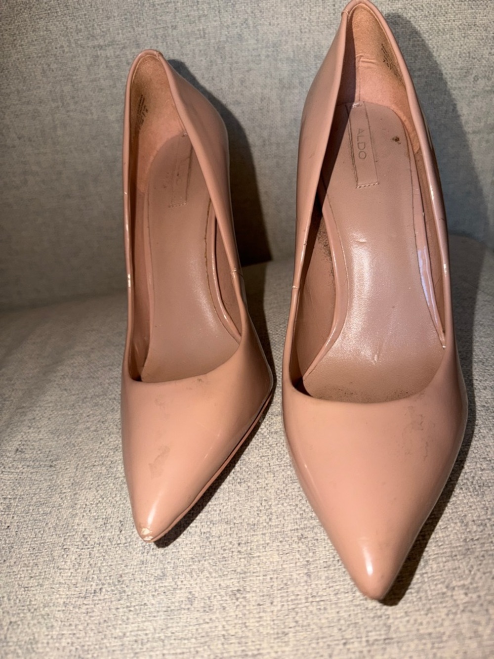 ALDO Blush Pink Patent Pointed-Toe Pumps